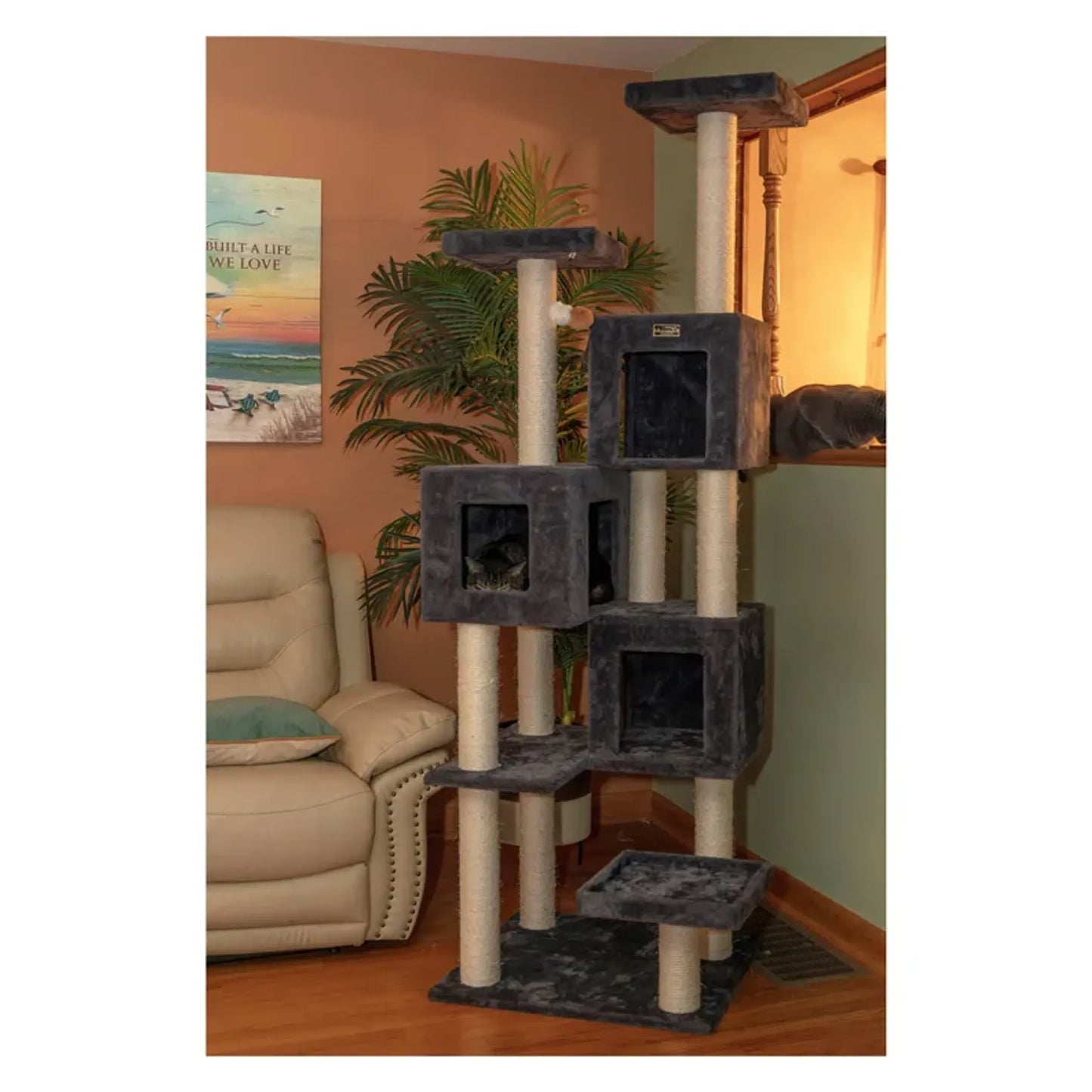 Griant Real Wood Cat Tower for Multiple Cats A8104