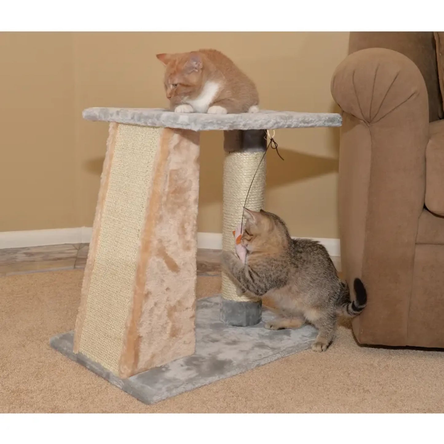 Armarkat 2 Level Platform Scratcher Real Wood Cat Post