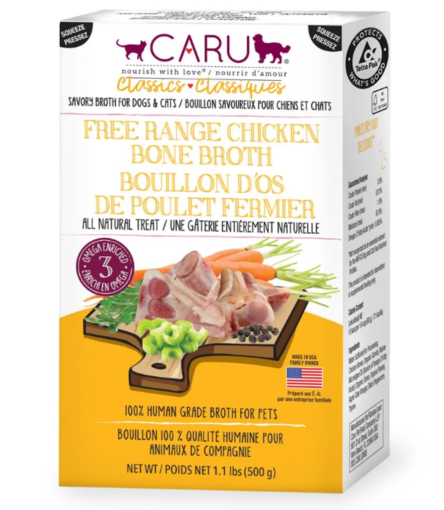 CARU Free Range Chicken Bone Broth for Dogs & Cats