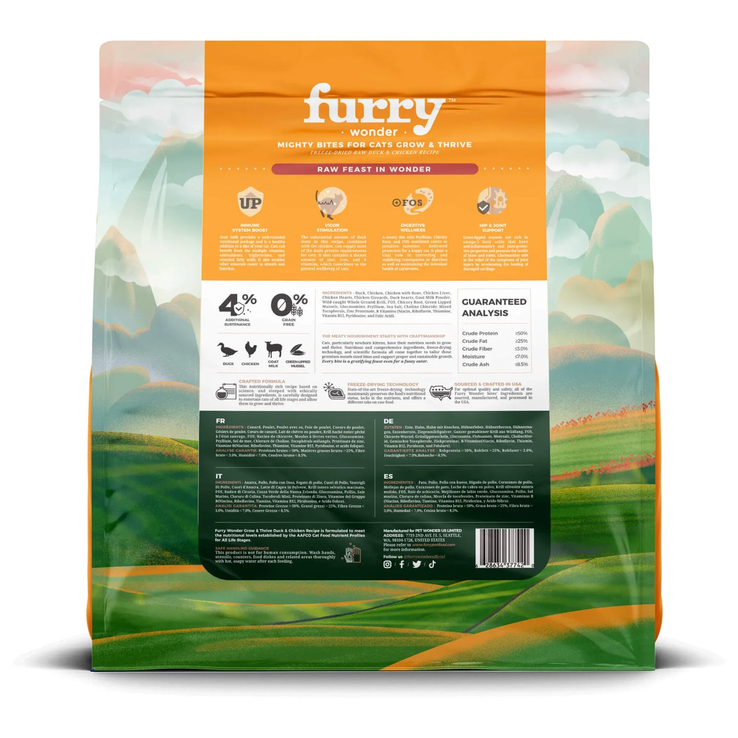 Grow&Thrive Freeze-Dried Raw Duck&Chicken Recipe for Cats