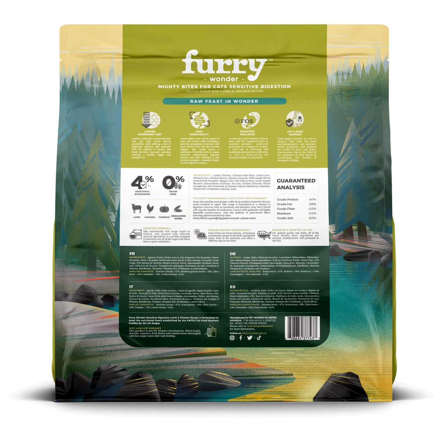 Sensitive Digestion Freeze-Dried Raw Lamb&Chicken Recipe for Cats